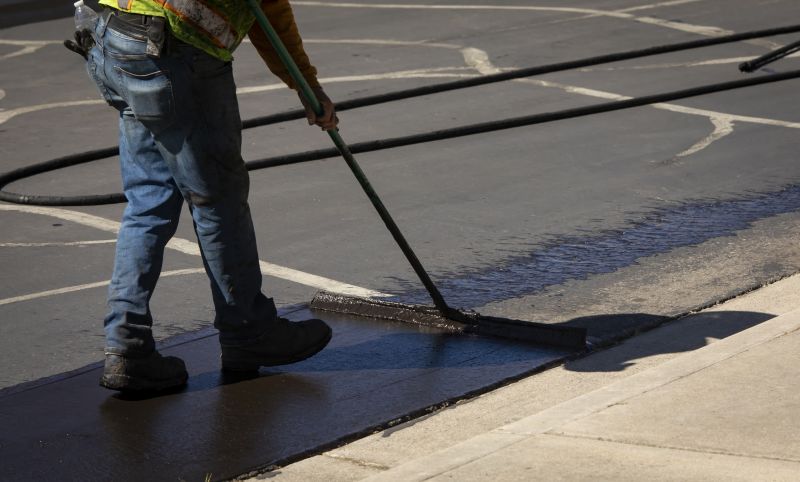Fresh Asphalt Sealant Application